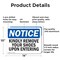 Signmission Kindly Remove Your Shoes Upon Entering, 14 in W x Rectangle, Aluminum OS-2PACK-NS-A-1014-L-13899 - alternate 4